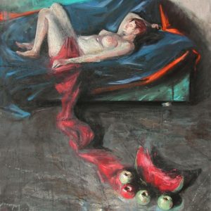 INTERIOR WITH NUDE No13 . Öl auf Leinwand . 120x100 cm