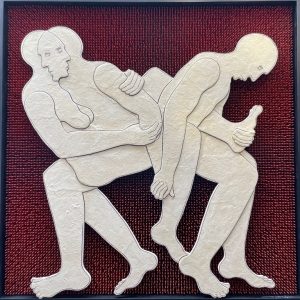 O.T. . Mischtechnik/Materialcollage . 170x170x14cm