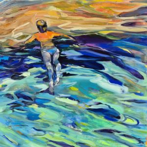 IL BAGNO . Öl auf Leinwand . 100x100cm