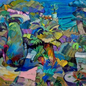 GIARDINO MEDITERRANEO . Öl auf Leinwand . 60x60cm