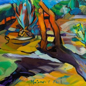 GIARDINO ROSSO . Öl auf Leinwand . 30 x 40cm