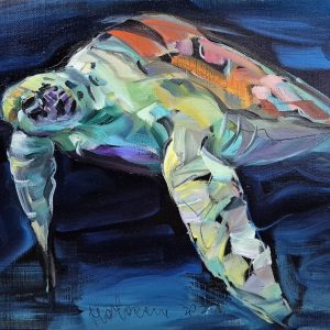 TARTARUGA MARINA . Öl auf Leinwand . 30x40cm