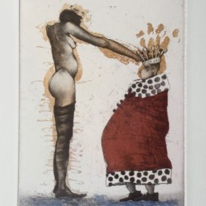 KLEINER DICKER KÖNIG . Radierung . Bildformat 20x15cm . Blatt 39x27cm