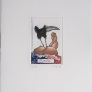 Rabenminiatur . DER EHRENPLATZ . Radierung . Bildformat 14,7x9,7cm . Blatt: 39x28cm