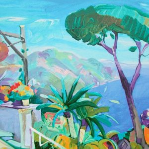 RAVELLO . Serigraphie auf Malplatte, übermalt . 40x60 cm