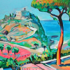 TROPEA . Serigraphie auf Bütten, übermalt . Bildformat: 50x100 cm . Blattformat: 64x120 cm