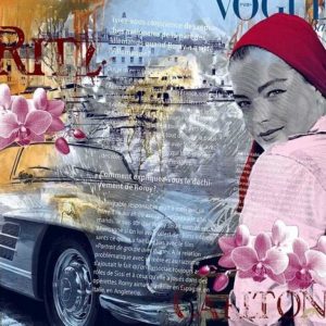 SAINT TROPEZ - ROMY SCHNEIDER . Mischtechnik auf Alu . 100x100 cm