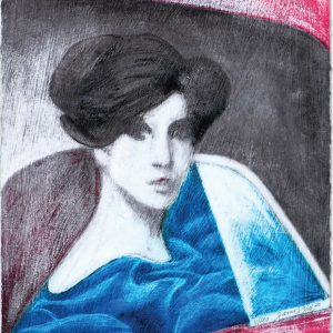 LADY IN CAR Serigraphie-29/200 37,5x32cm