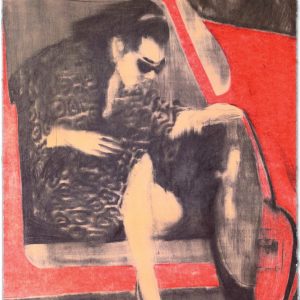 WOMAN LEAVING RED CAR Serigrahie-57/100 58,3x75cm