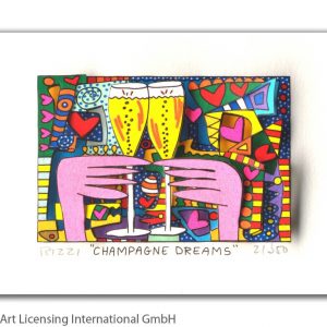 CHAMPAGNE DREAMS . 2020 . 3D-Konstruktion . Bildformat: 5x7,6 cm . Passepartout: 20x24 cm