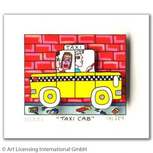 TAXI CAB . 2020 . 3D-Konstruktion . Bildformat: 5,5x6,8 cm . Passepartout: 20x24 cm