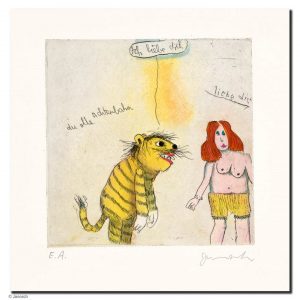 ICH LIEBE DICH, DU OLLE ACHTERBAHN . Radierung . Bildformat: 19,5x20 cm . Blatt: 45x45 cm