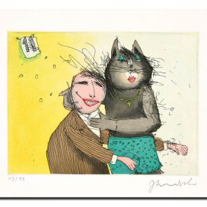 KATZE No11 . Radierung . Bildformat: 15x19,5 cm . Blatt: 40x50 cm