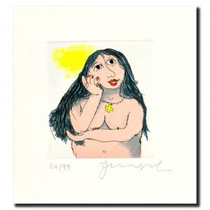 SUSANNE LIEBT DEN NACHBARN SEHR . Radierung . Bildformat: 8x8,5 cm . Blatt: 35x35 cm