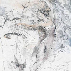 AQUARIUS . Radierung . Bildformat: 38x35 cm . Blatt: 50x60 cm