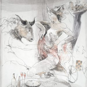 TAURUS . Radierung . Bildformat: 31x39 cm . Blatt: 60x50 cm