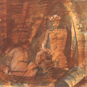 NACHTS . aus: 1001 NACHT . 1979-80 . Gouache auf Papier - 49x53cm