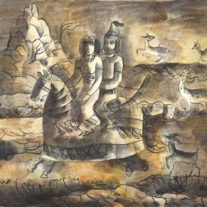 ZWANZIGSTE NACHT . aus: 1001 NACHT . 1979-80 . Gouache auf Papier - 51x58cm