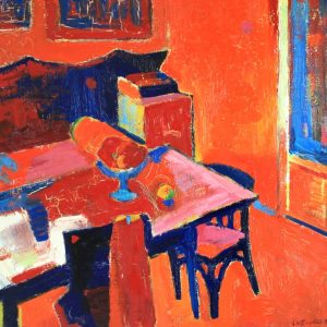 MEIN ZIMMER . 1989 - Öl auf Leinwand . 100x108cm