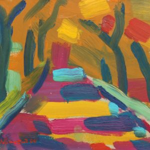 WEG ZUR STERNWARTE . 2004 . Öl auf Karton . 21.28cm