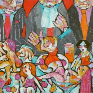 HAUPTGERICHT . Acryl auf Leinwand . 80x100 cm