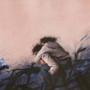 HUCKEPACK BLAU-ROSA . Radierung . Bildgröße: 52x64,5 cm . Blatt: 60x75,5 cm