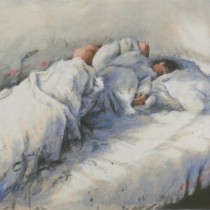 LUZI SCHLÄFT . Radierung . Bildgröße: 48x65 cm . Blatt: 58,5x75 cm