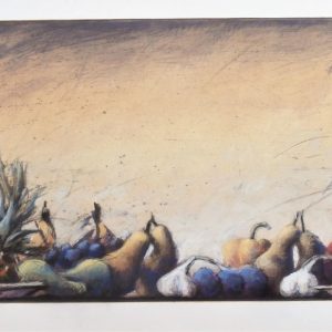 OBSTPANORAMA . Radierung . Bildgröße: 31,5x89 cm . Blatt: 38,5x99 cm