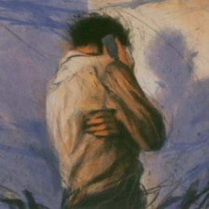 PRIVATGESPRÄCH . Radierung . Bildgröße: 26x63,5 cm . Blatt: 36x76 cm