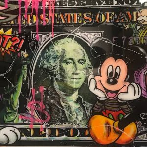 DOLLAR-BLACK . Mixed Media auf Alu . 85x198cm