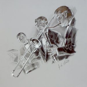 LOEWE-OPTA - JAZZ . Mischtechnik auf Karton . 32,6x31cm