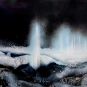 ENCELADUS II . Mischtechnik auf Hartfaser . 79x105 cm