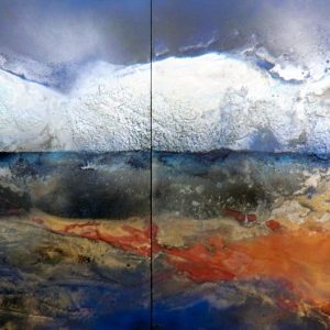 PATAGONIEN . Diptychon . Mischtechnik auf Hartfaser . 100x280 cm