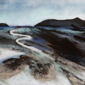 SANDUHR III . Mischtechnik auf Hartfaser . 100x140 cm