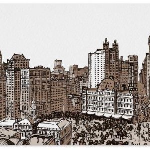 Jazz-Edition . NEW YORK SKYLINE . Siebdruck . Blattformat: 25x60 cm