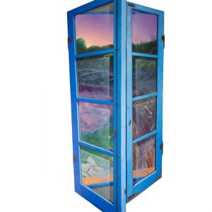 BLUE MOOD . Triptychon geschlossen . Öl auf Leinwand auf Chassis . 170x70cm