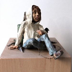 AM WALDRAND . Papier und Draht . 10x10x20cm