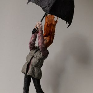 DIE FLIEGENDE ROBERTA . Papier und Draht . 46x7x16cm