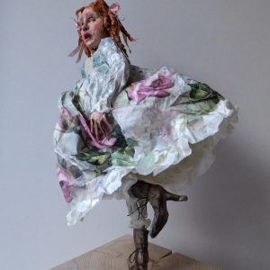 DIE FREUDE DES PAGEN . Papier und Draht . 29x18x10cm