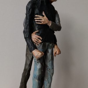 KAIN UND ABEL . Papier und Draht . 26x9x9cm