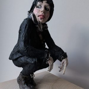 WAS GEHT AB? . Papier und Draht . 20x14x12cm